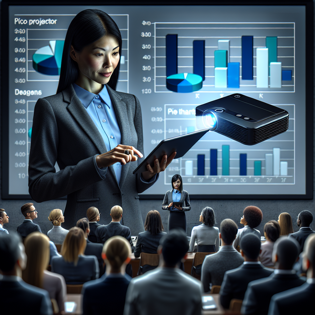 What benefits do tablets with built-in pico projectors provide for presentations?